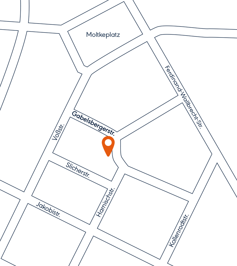 Umgebungskarte der Gabelsberger Straße