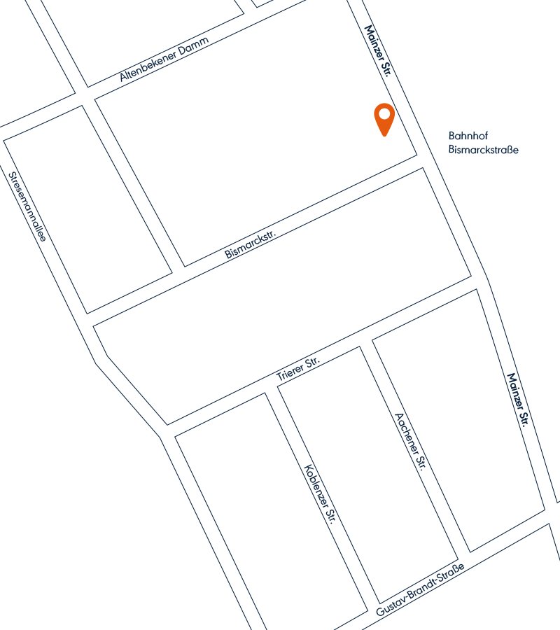 Umgebungskarte der Mainzer Straße